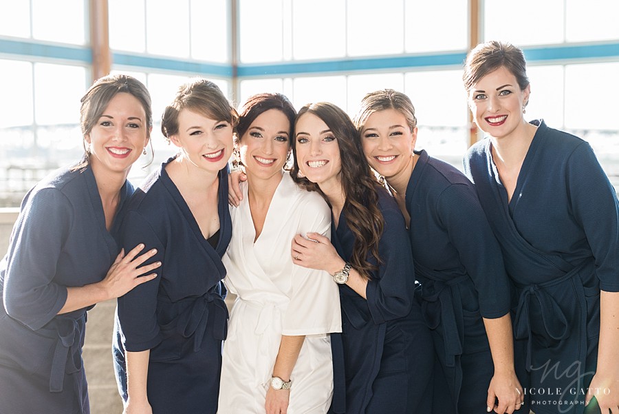 bridesmaids posing together at sheraton at the falls