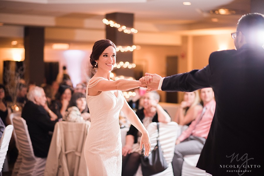 bride and grooms first dance by buffalo wedding photographer