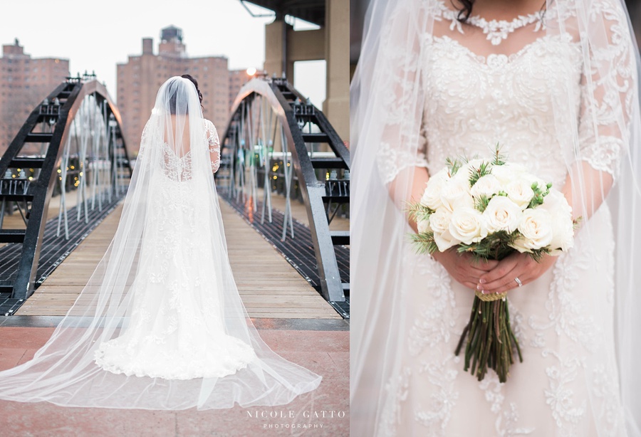 Wedding pictures of bride at Canal Side in Buffalo NY