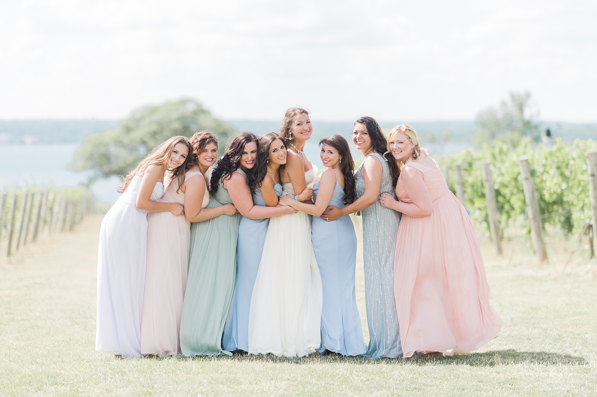 Beautiful color pallet bridesmaids dresses 