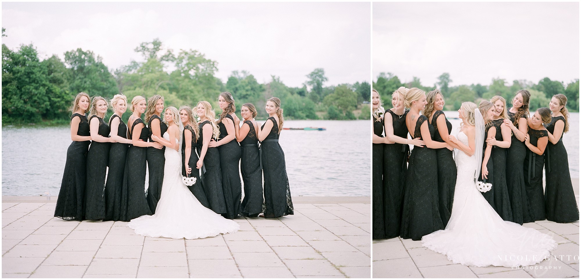 bridesmaids and bride