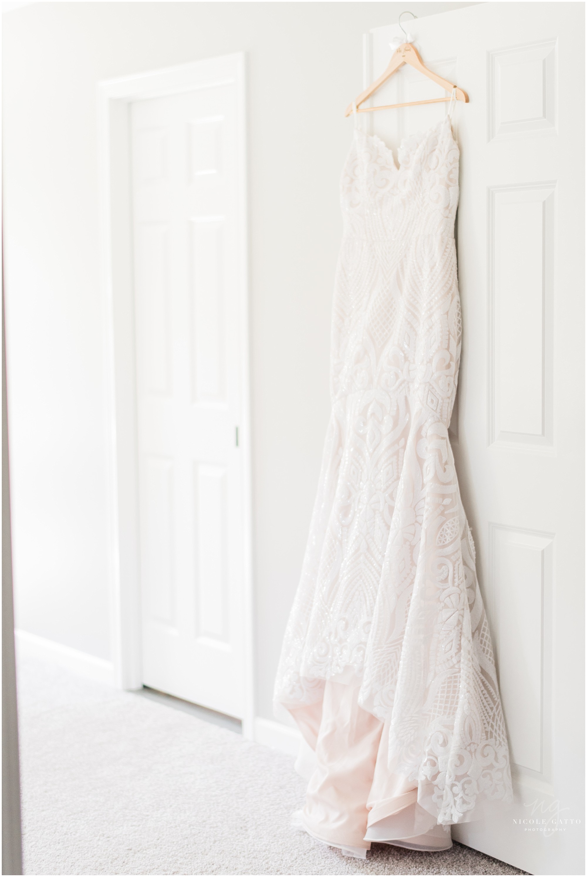 Miss Hayley Paige wedding dress hanging