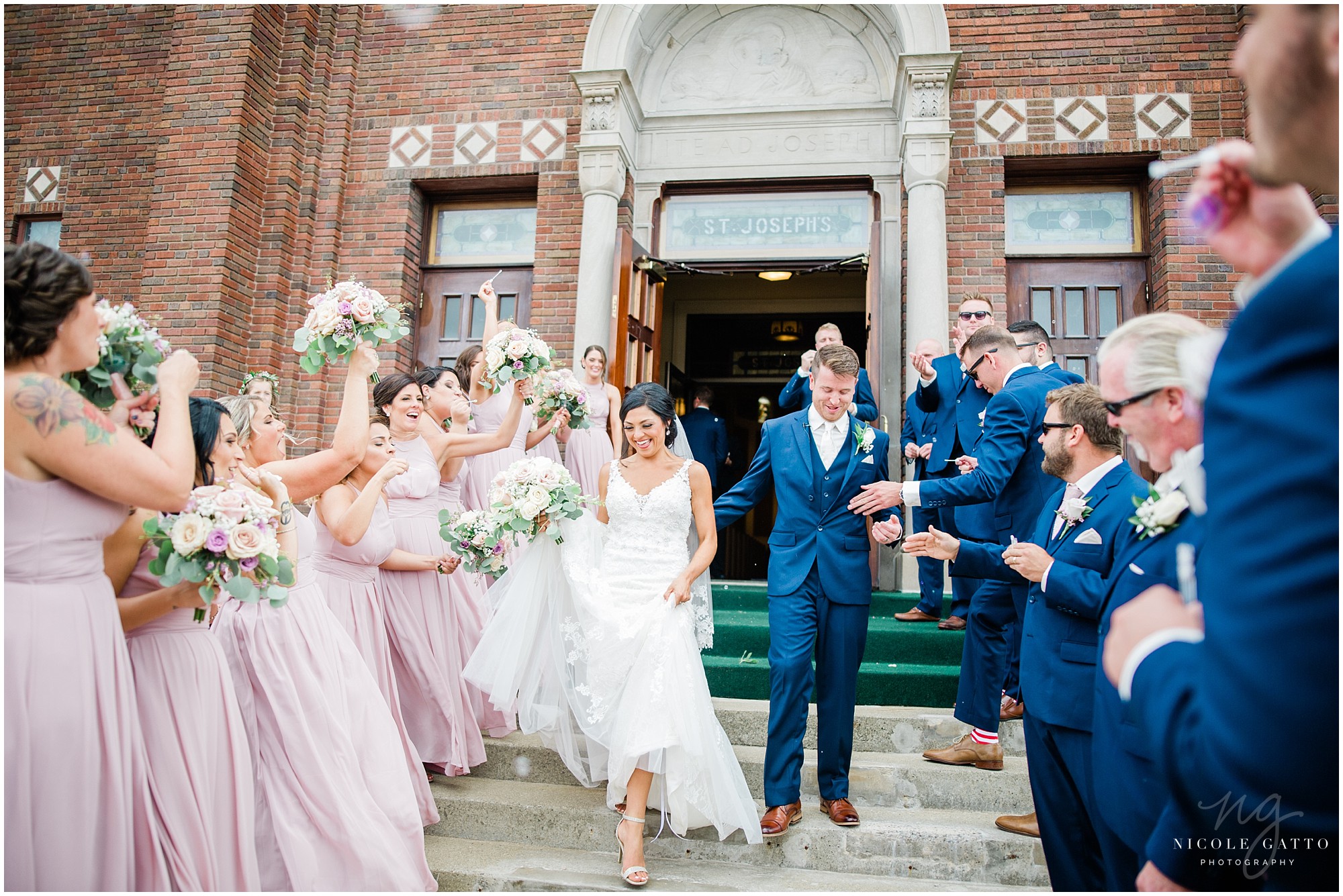 Bubble exit Wedding_at_Holy_family_of_Jesus_Mary_and_Joseph