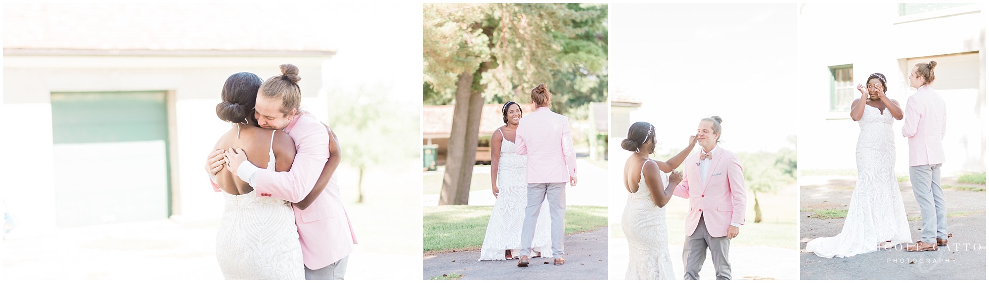 Bride and groom at knox farms for first look