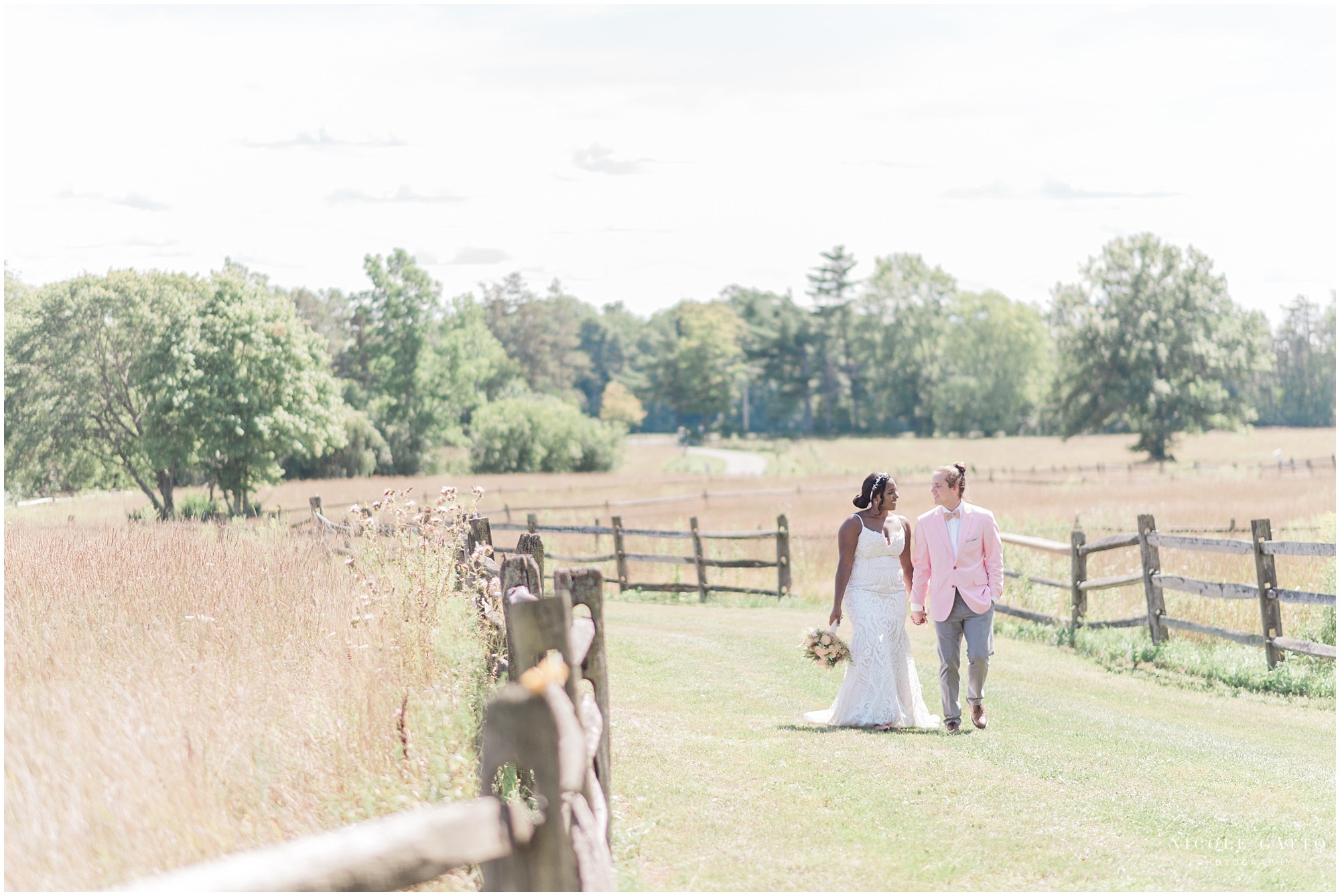 Bride and groom at knox Farms