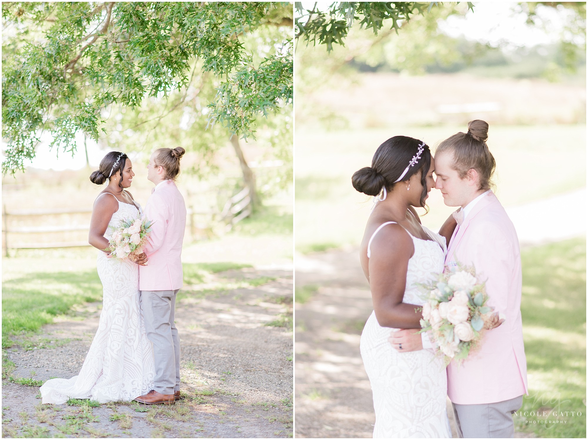 Bride and groom at knox Farms