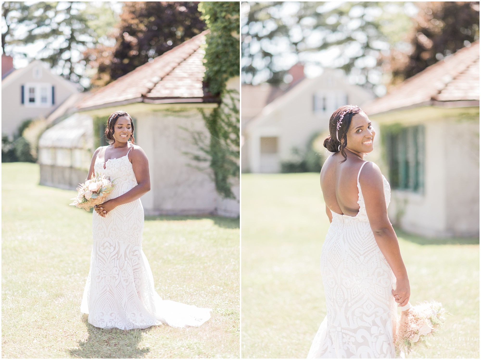 Bride and groom at knox Farms