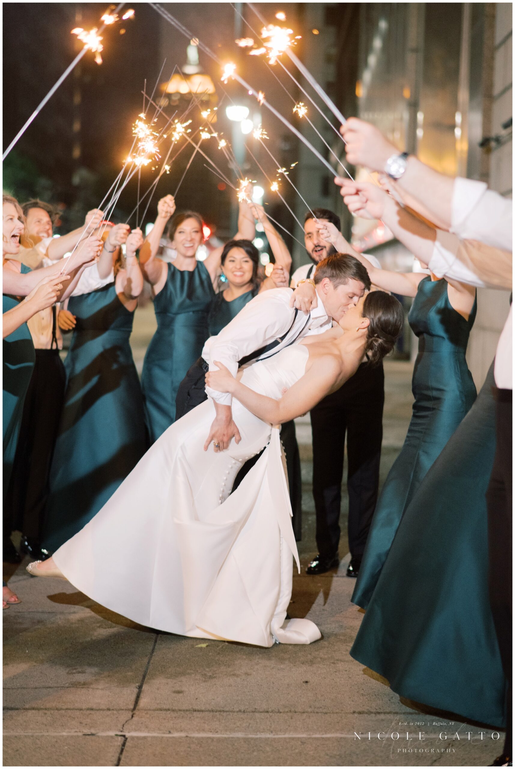 sparkler exit image of bride and groom