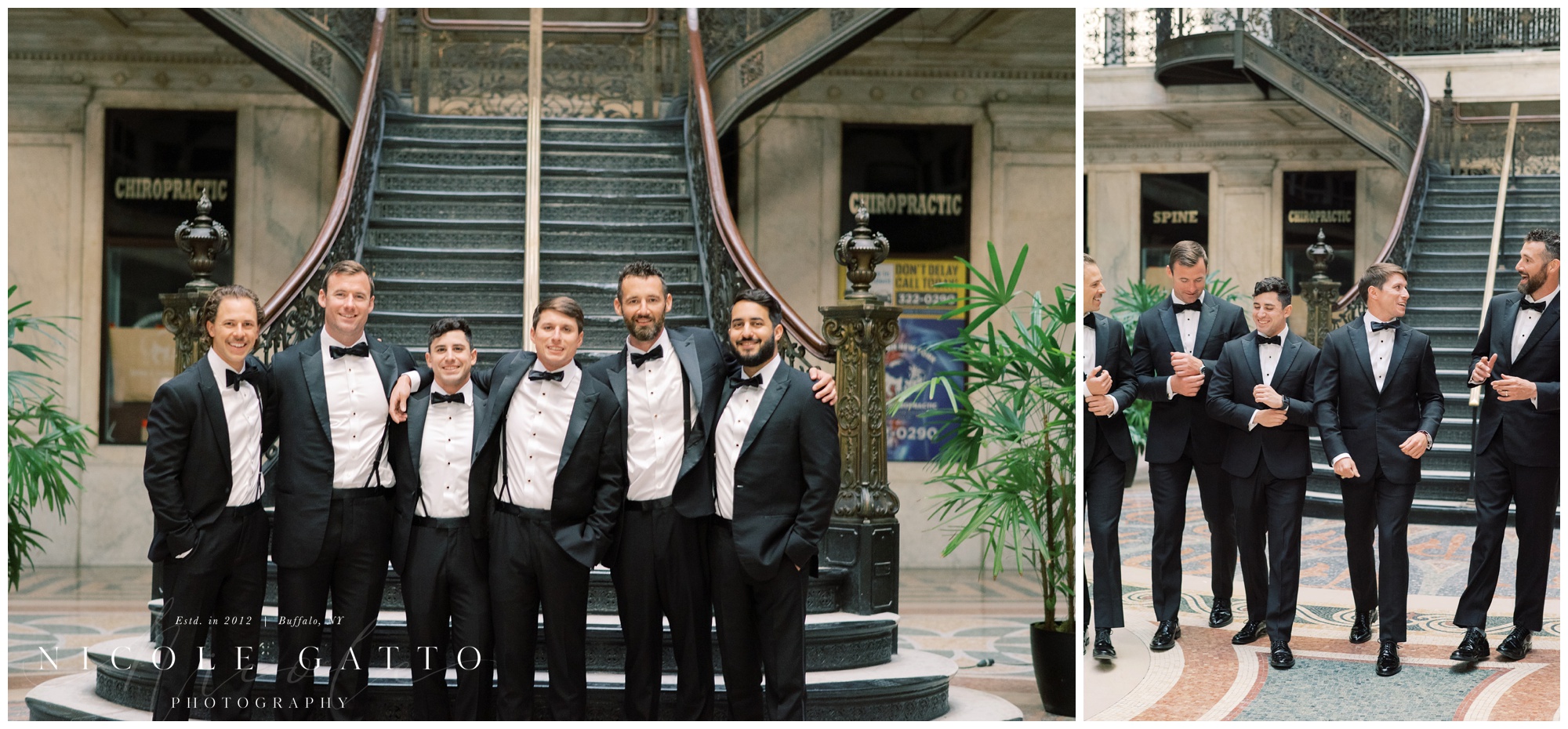 bridal party at the ellicott square building buffalo ny