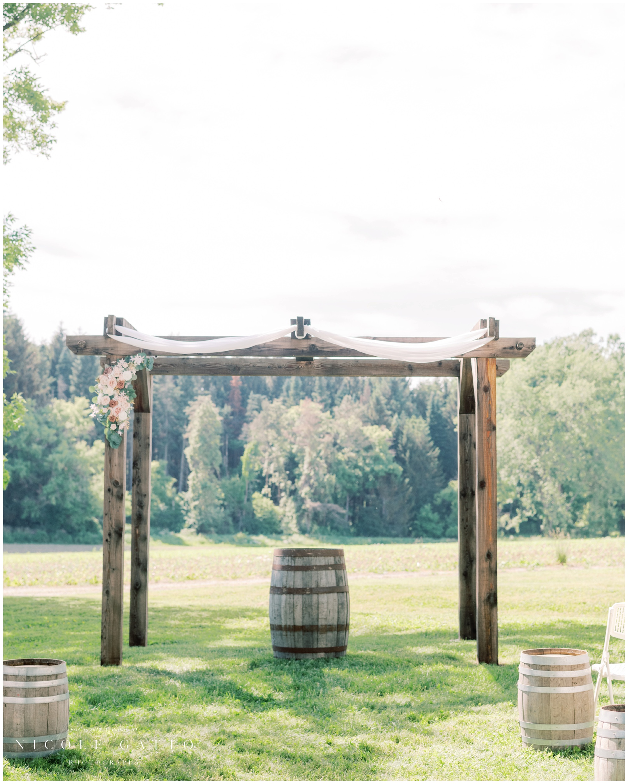 outdoor wedding ceremony locations wedding at Hayloft in the grove 