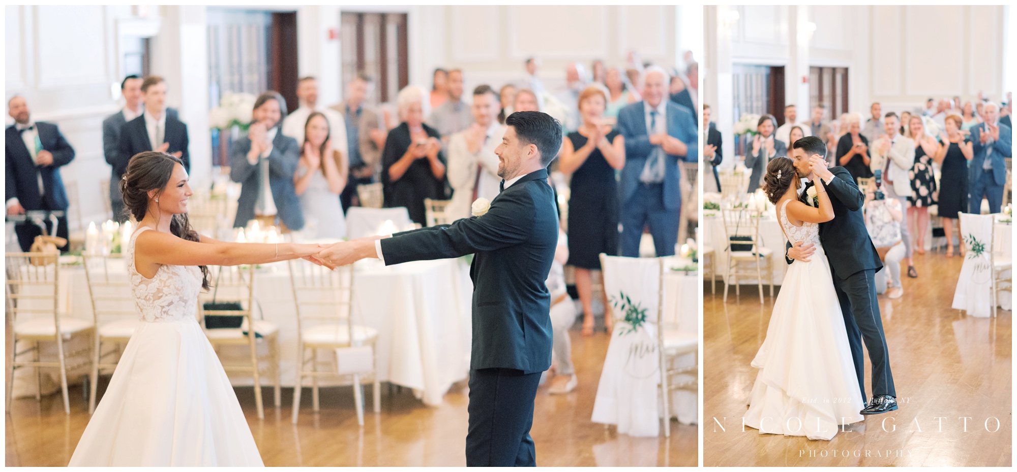 bride and grooms first dance wedding at hotel Lafayette 